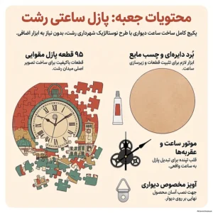 محتویات پازل ساعتی شهرداری رشت هفت‌خان