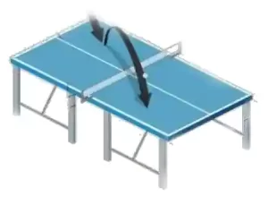 سرویس تنیس روی میز به صورت مورب